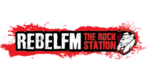 Logo for the radio station Rebel FM
